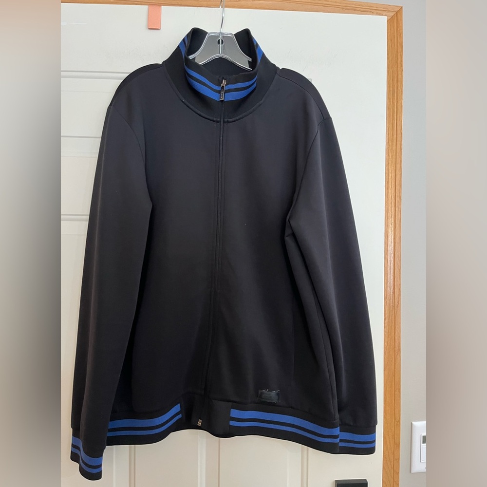 Men’s Strellson black with  blue full zip track performance jacket. Size XL - Picture 3 of 16